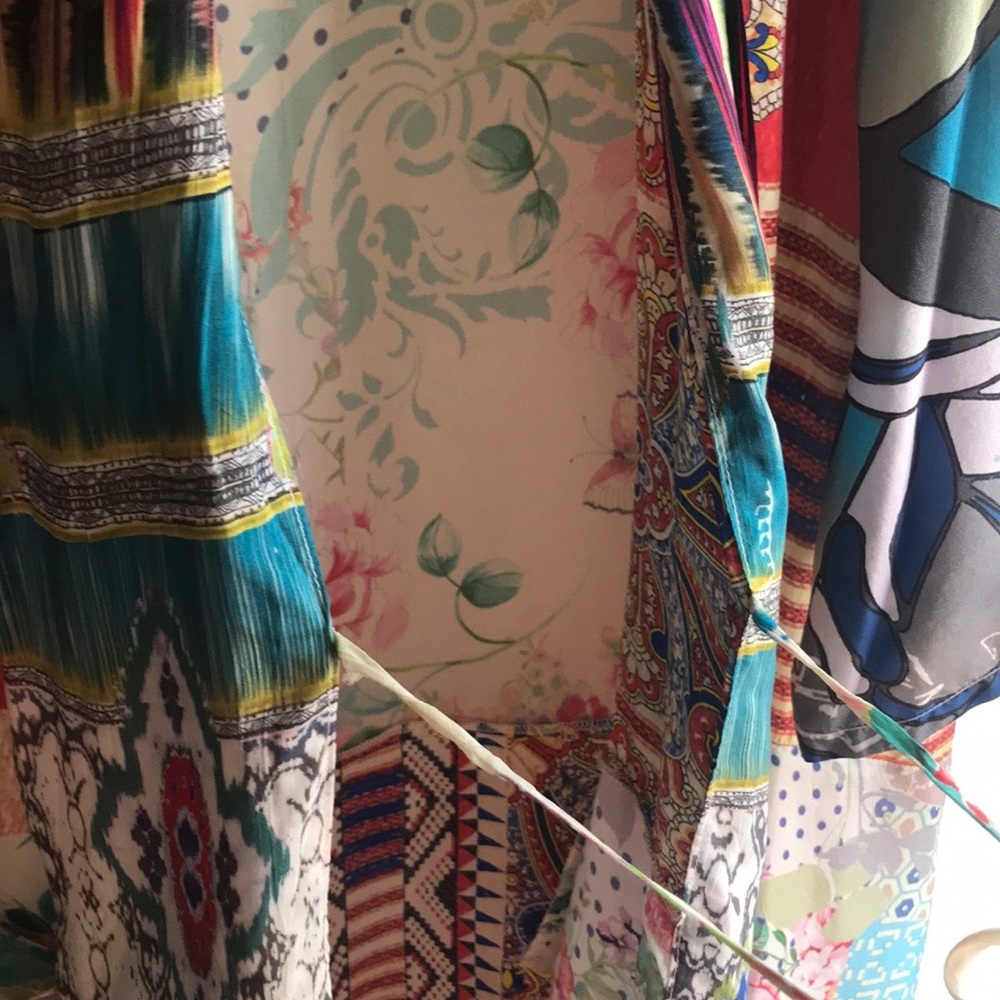 Johnny Was Mixed Print Silk Kimono | XL - Picture 10 of 10